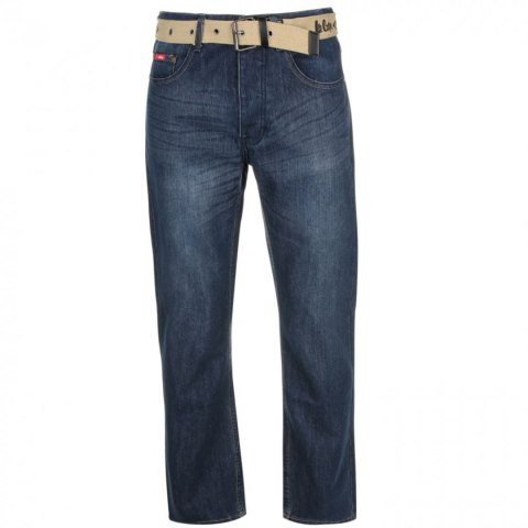 Lee Cooper Belted jeansy męskie z paskiem