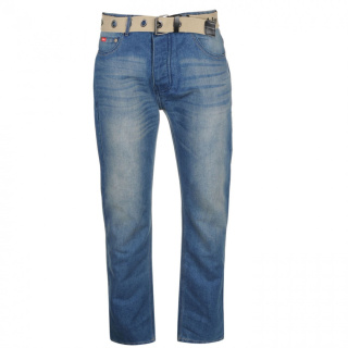 Lee Cooper Belted jeansy męskie z paskiem